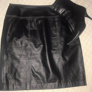 Michael Kors 100% Leather Skirt